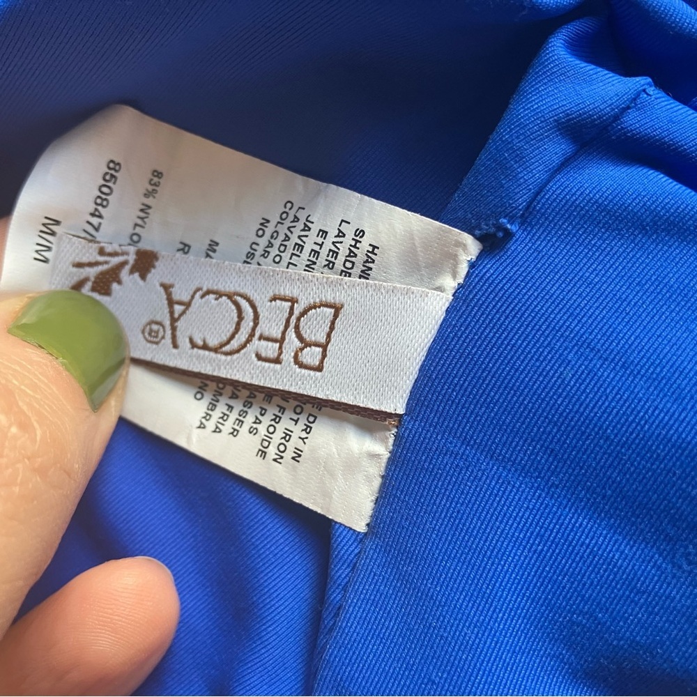 BECCA Color Code V-Wire One-Piece Swimsuit‎ Ultra Marine Blue Medium - Picture 5 of 10